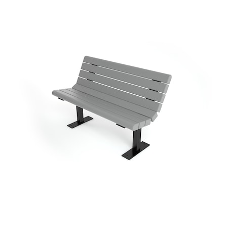 Frog Furnishings Gray 4' Jameson Bench Surface Mount w/ Black Frame PB 4GRABFJAM